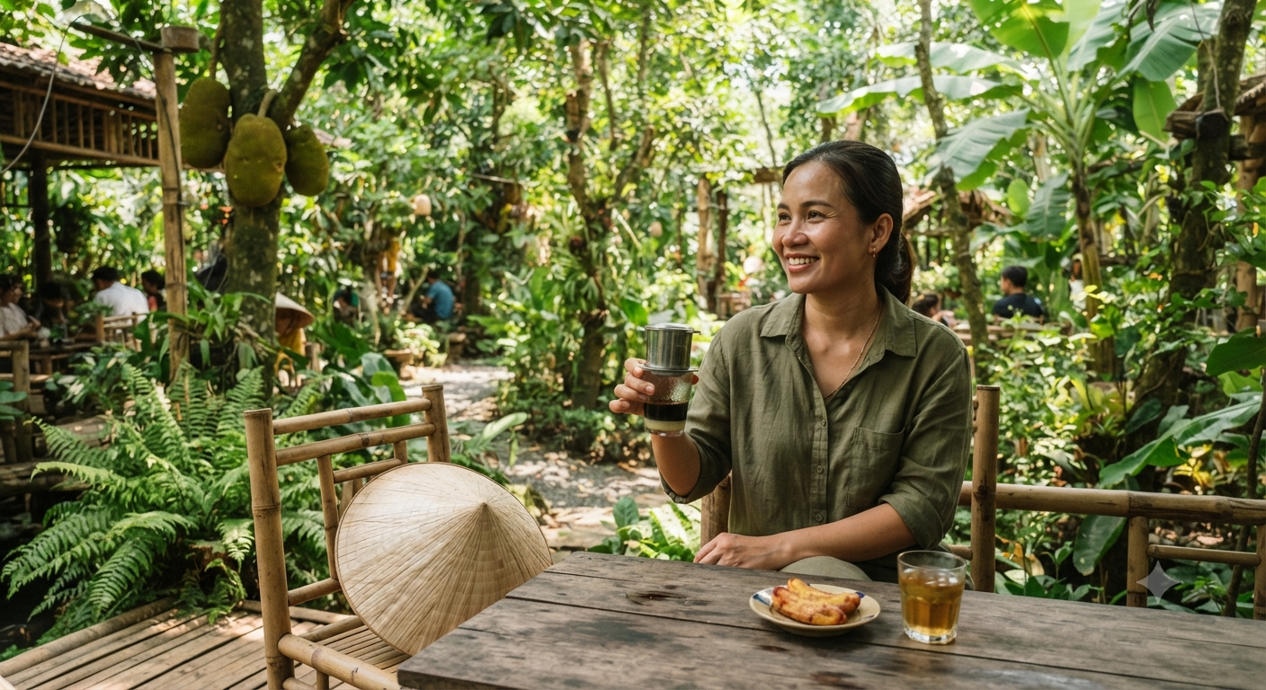 Thưởng thức hương vị cà phê Long Khánh đặc trưng và không gian xanh mát